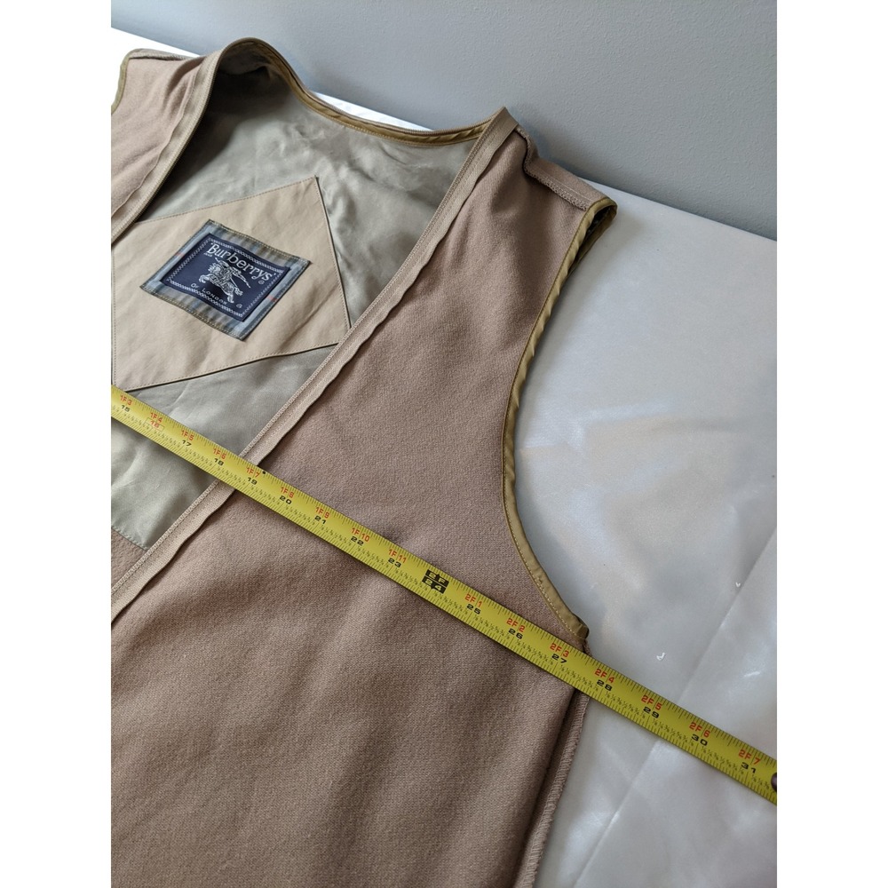 Burberrys of London Vintage Mens 100% Wool Zip In Vest Liner only Tan Khaki 54 - Picture 5 of 8